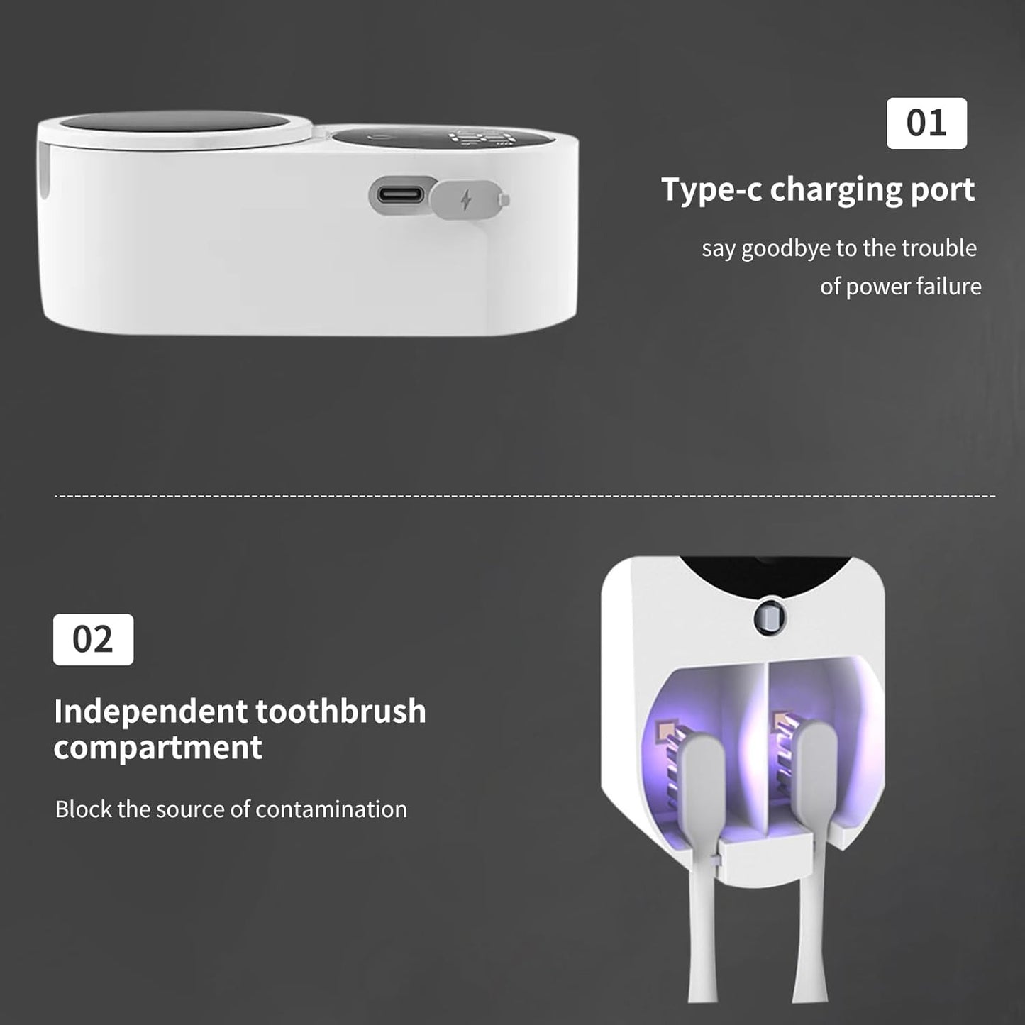 Twin UV Toothbrush Sterilizer