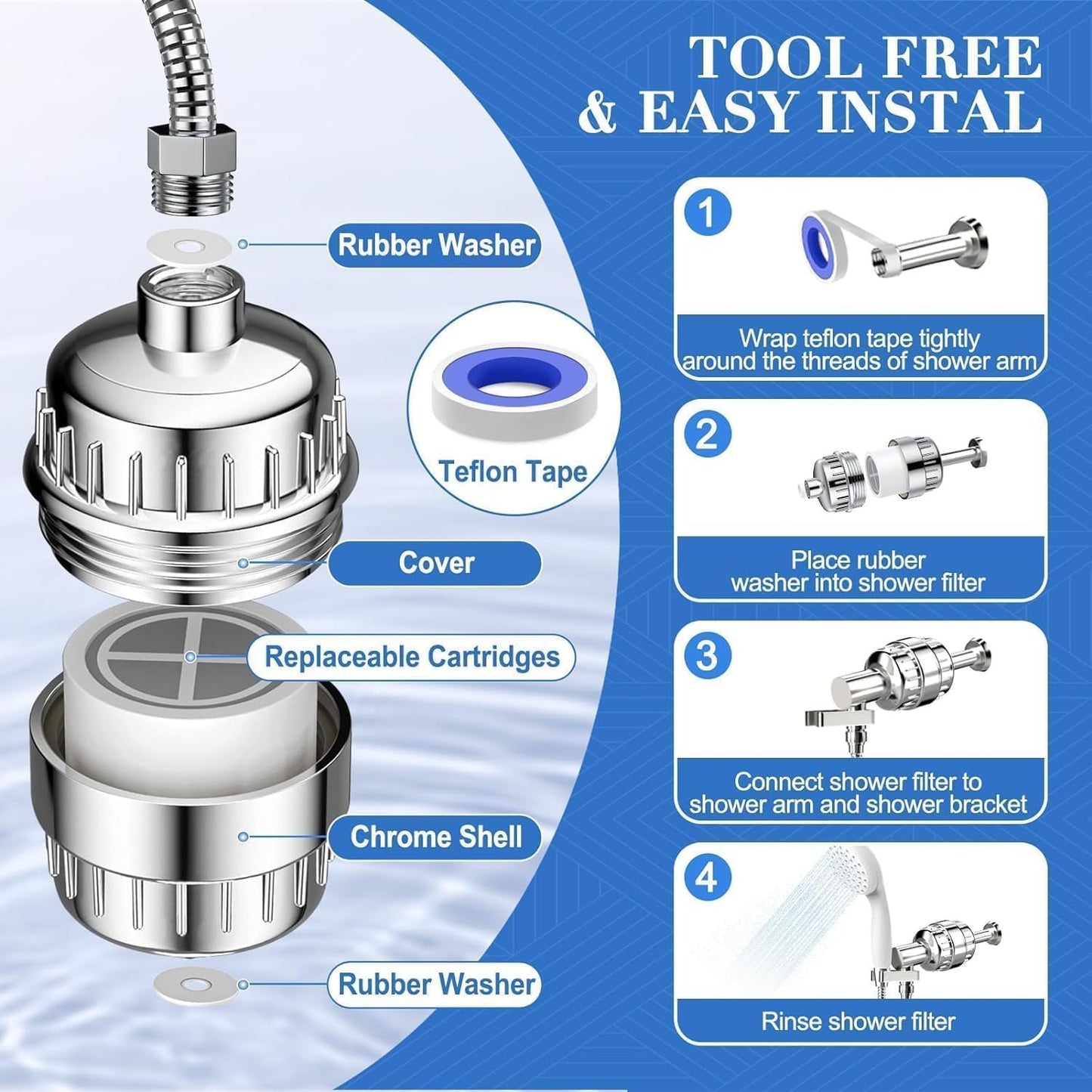 20-Stage Shower Head Filter