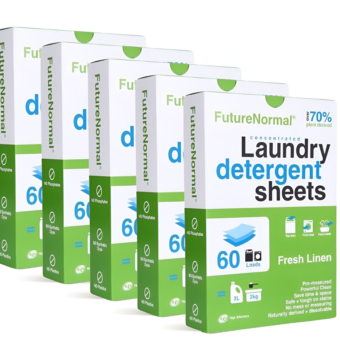 Eco-Friendly Laundry Detergent Sheets - 5 BOX VALUE (300 Sheets)