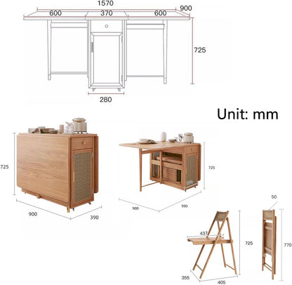 Patsy Rattan Foldable Dining Table