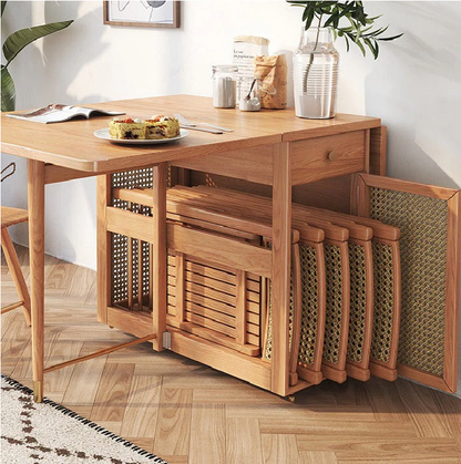 Patsy Rattan Foldable Dining Table