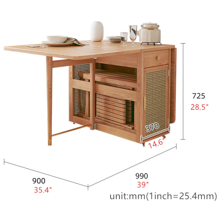 Patsy Rattan Foldable Dining Table