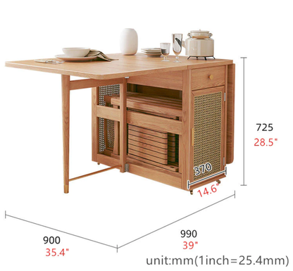 Patsy Rattan Foldable Dining Table